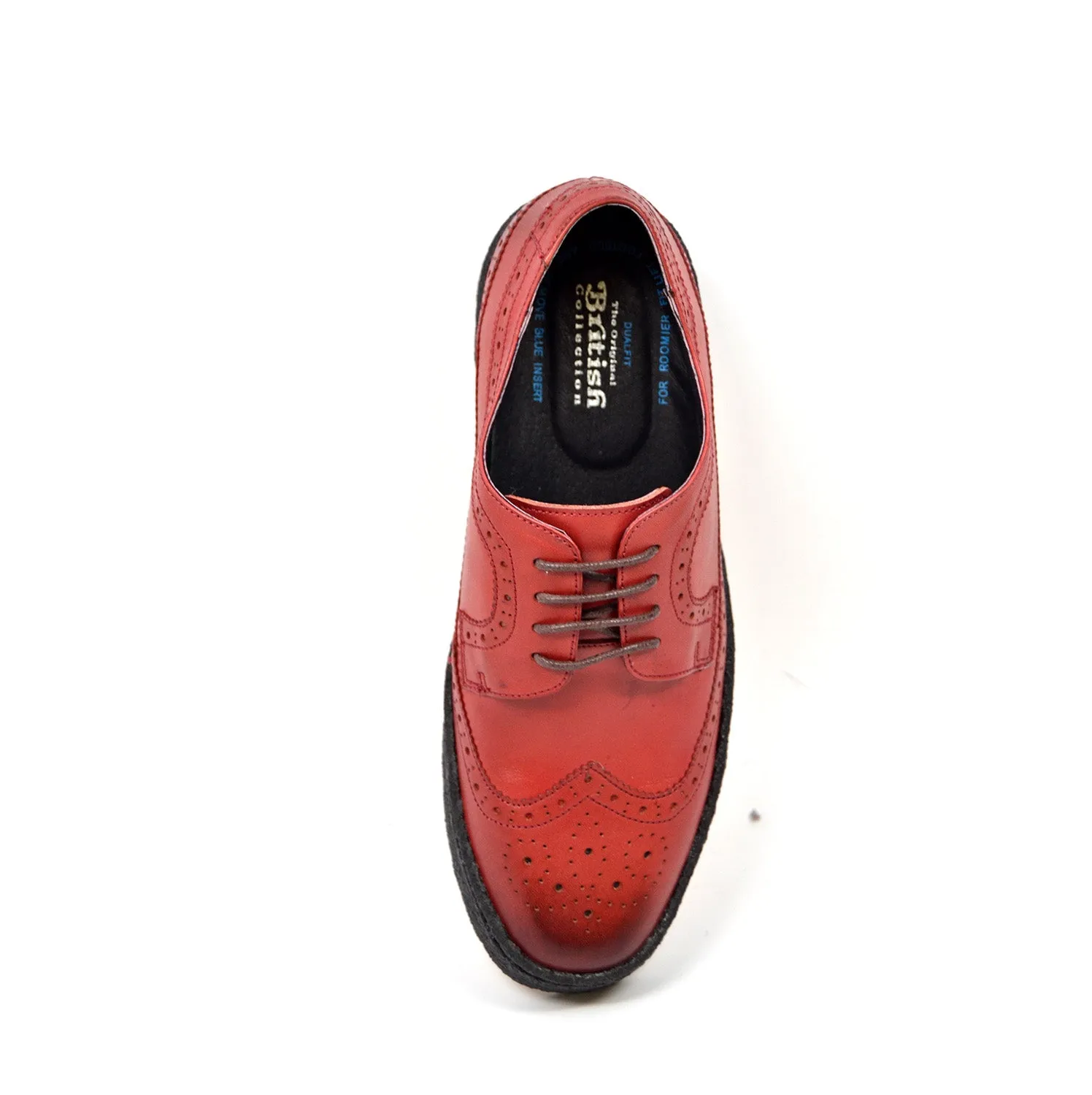 Wingtip Low Cut Brick Red Leather (Ccustom Color )
